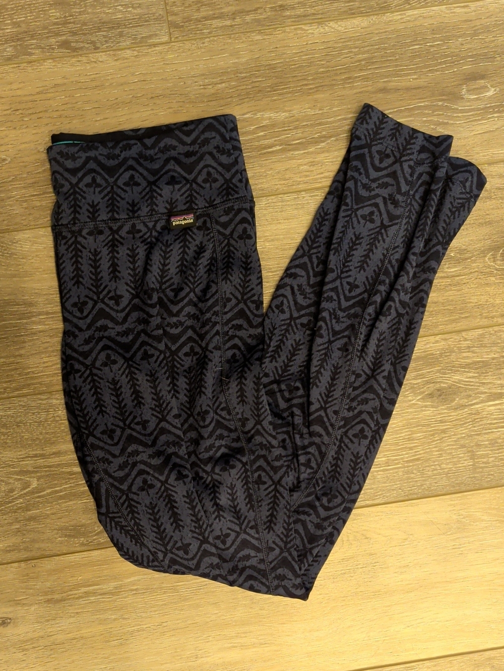 Patagonia Navy Patterned Thermal Leggings Women's Size S